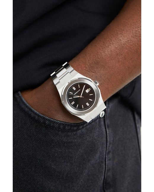 BoohooMAN Gray Cernucci Cernucci Polished Watch - Black for men