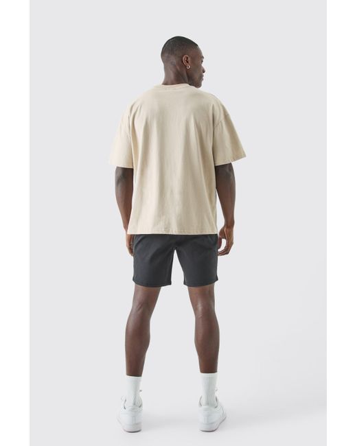 BoohooMAN Black Skinny Fit Chino Shorts for men