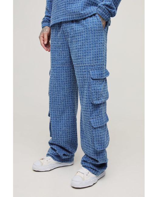 Vaqueros Tall Jaspeados Con Multibolsillos Cargo Boohoo de color Blue