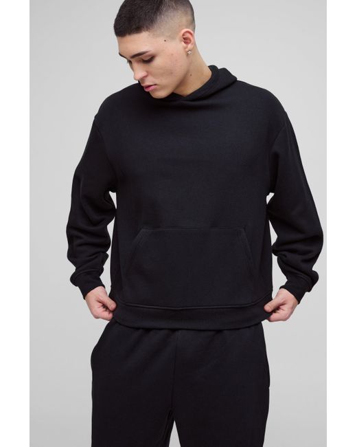 BoohooMAN Kastiger Oversize Trainingsanzug mit Kapuze in Blue für Herren
