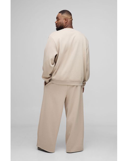 BoohooMAN Natural Plus Basic Oversized Crew Neck Sweatshirt for men