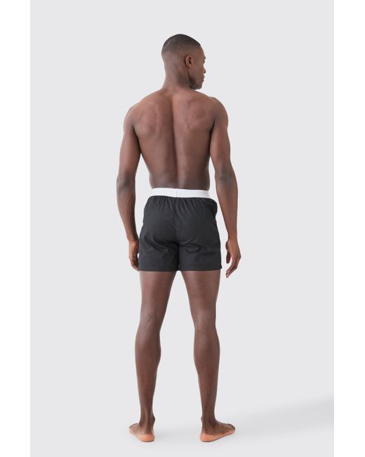 BoohooMAN Black Man Tab Woven Boxer Shorts for men