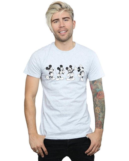BoohooMAN White Disney Mickey Mouse Four Emotions T-shirt for men