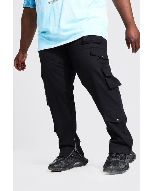 boohooman black cargos