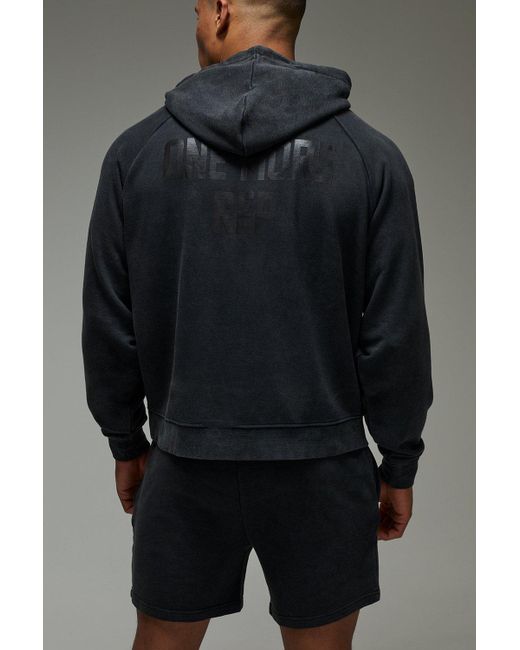 Boohoo Gray One More Rep Oversized Boxy Short Washed Tracksuit