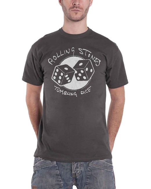BoohooMAN Gray The Rolling Stones Tumbling Dice T Shirt for men