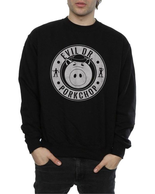 BoohooMAN Black Disney Toy Story Evil Dr Pork Chop Sweatshirt for men
