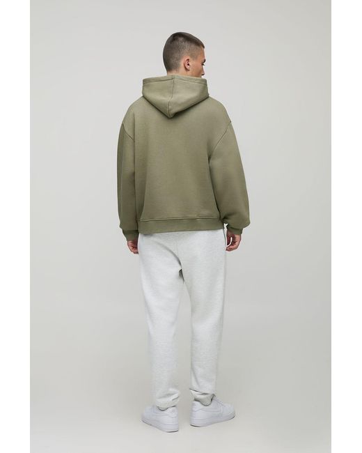 BoohooMAN Green Basic Oversized Boxy Hoodie for men