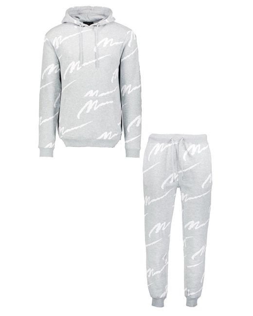boohooman man printed tracksuit