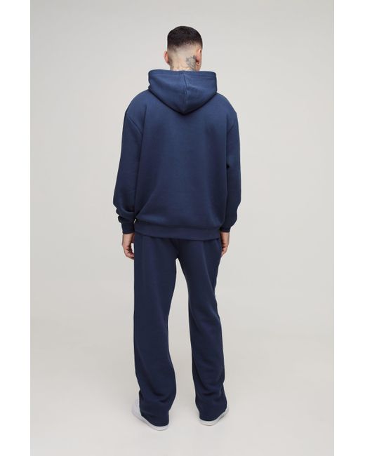 BoohooMAN Tall 330GBM Basic Oversize Hoodie in Blue für Herren