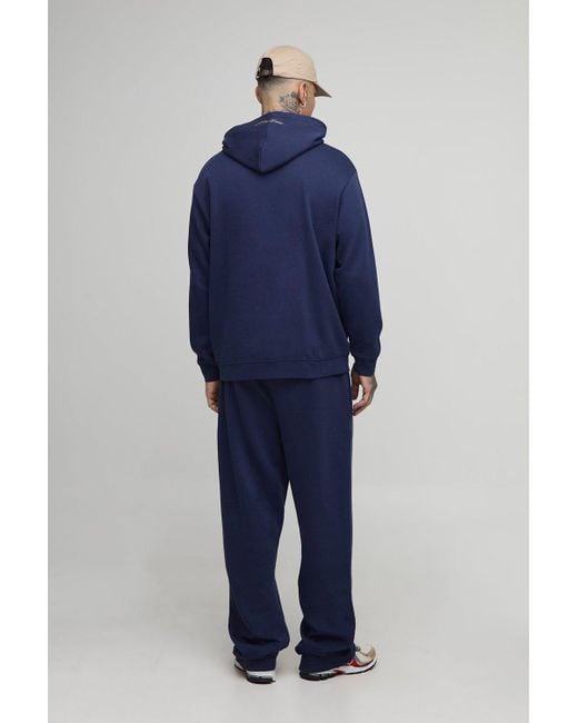 BoohooMAN Blue Tall Oversized Homme Varsity Applique Hooded Tracksuit for men
