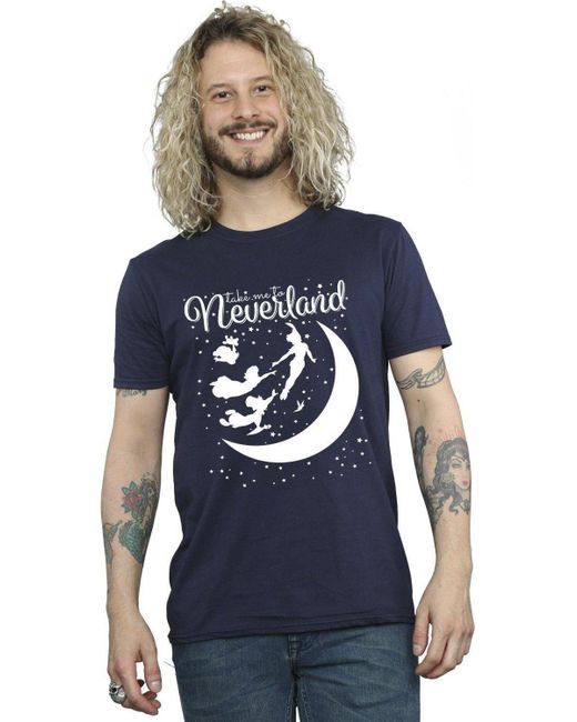 BoohooMAN Blue Disney Peter Pan Take Me To Neverland T-shirt for men