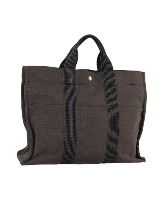 BoohooMAN Black Hermes Preloved Garden Tote Pm Canvas Handbag Unisex - Brown for men