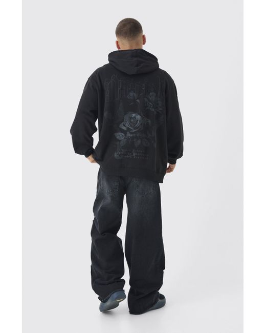 BoohooMAN Lockere Indigoblaue Jeans mit Taschen in Black für Herren