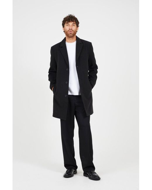BoohooMAN Black Brave Soul Single Breasted Formal Coat for men