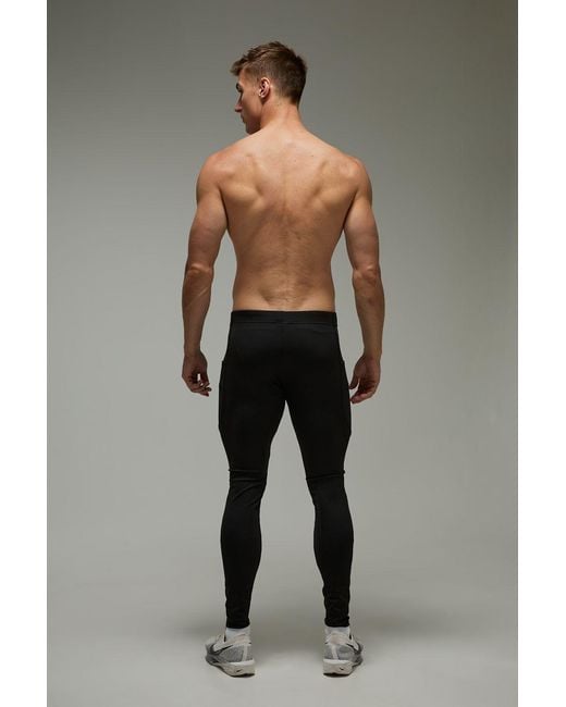 BoohooMAN Black Common Pace Running Performance Tight for men