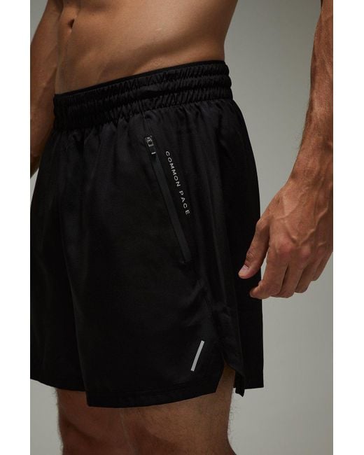 BoohooMAN Common Pace Running Double Waistband 5inch Short in Black für Herren