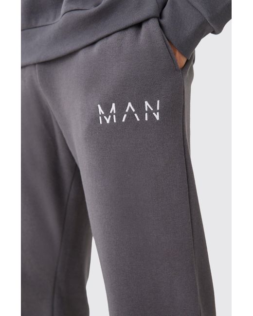 BoohooMAN Gray Man Split Hem Jogger for men