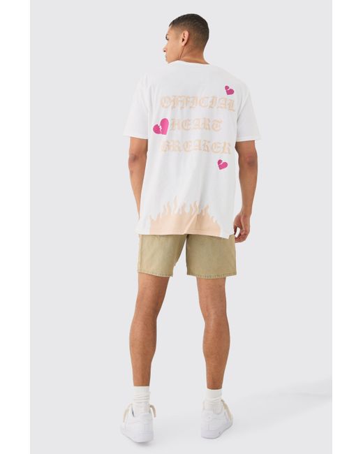 Boohoo White Oversized Heart Breaker Puff Print T-shirt
