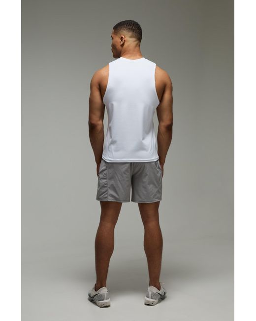 BoohooMAN Gray Active Regular Reflective Performance Tank for men
