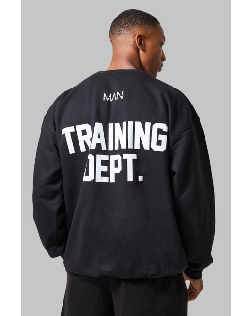 BoohooMAN Gray Man Active Oversized Training Dept Sweatshirt for men