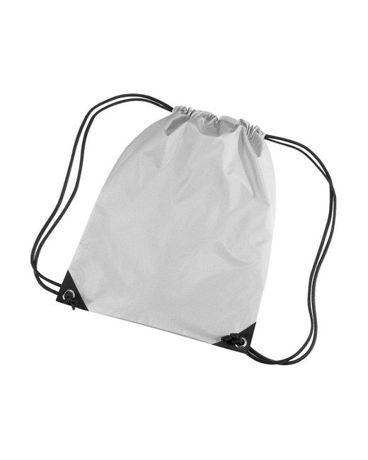 BoohooMAN Gray Bagbase Premium Gymsac Water Resistant Bag (11 Litres) for men