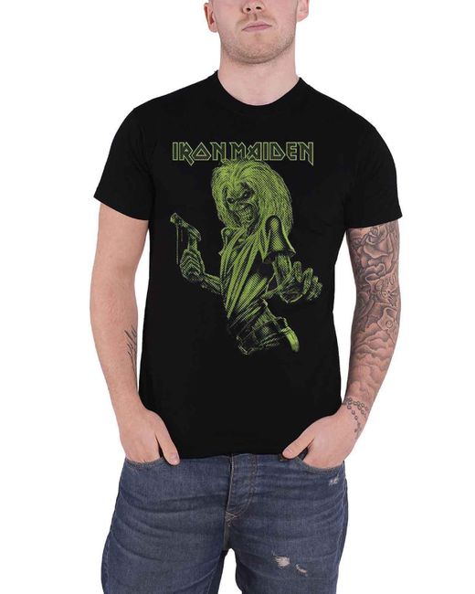BoohooMAN Black Iron Maiden One Colour Eddie T Shirt for men