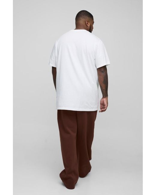 BoohooMAN Brown Plus 330Gsm Straight Leg Basic Sweatpants for men