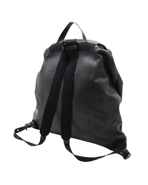 BoohooMAN Bottega Veneta Preloved Intrecciato Leather Backpack Unisex - Black for men