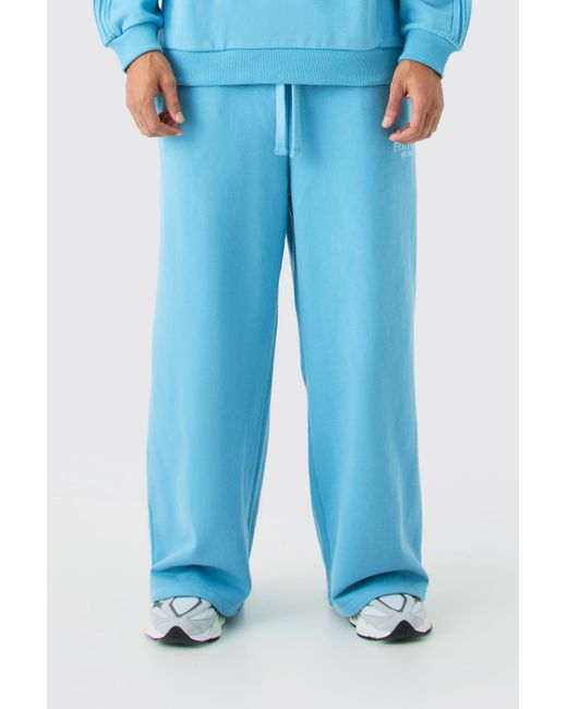 BoohooMAN Blue Extreme Wide Leg Heavyweight Joggers for men