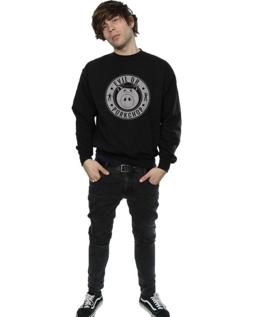 BoohooMAN Black Disney Toy Story Evil Dr Pork Chop Sweatshirt for men