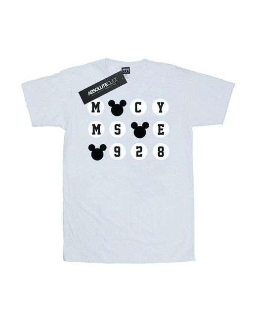 BoohooMAN White Disney Mickey Mouse 1928 Circles T-shirt for men