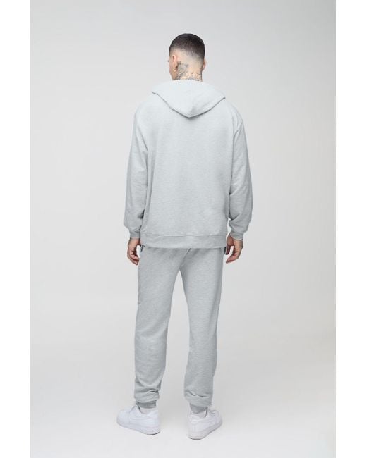 BoohooMAN White Tall 260Gsm Loopback Regular Fit Basic Sweatpants for men