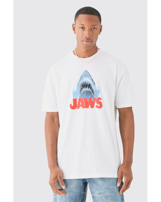 BoohooMAN Blue Oversized Jaws License T-shirt for men
