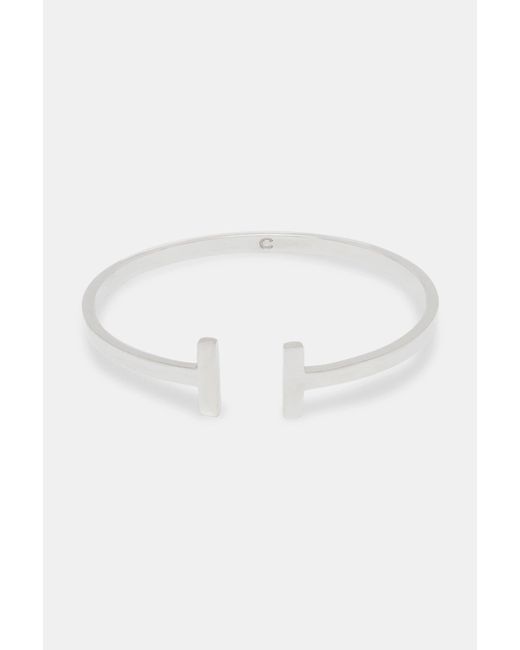 BoohooMAN Metallic Cernucci 4mm Polished T Bar Bangle for men