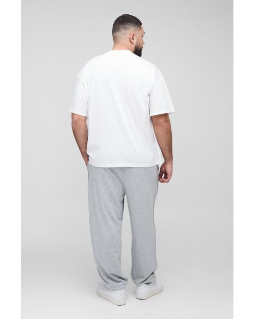 BoohooMAN Gray Plus Official Embroidered Oversized Loopback Sweatpants for men