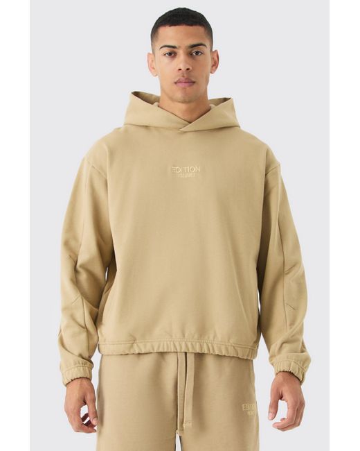 BoohooMAN Natural Edition Oversized Boxy Heavyweight Hoodie for men