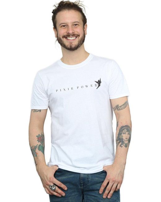 BoohooMAN White Disney Tinker Bell Pixie Power T-shirt for men