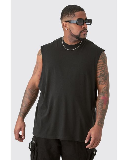 BoohooMAN Green Plus Limited Edition Worldwide Tank In Black for men