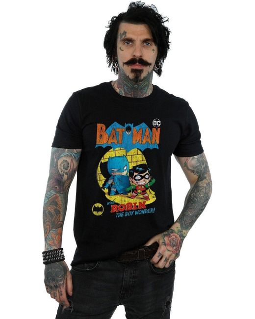 BoohooMAN Black Dc Comics Super Friends Batman The Boy Wonder T-shirt for men