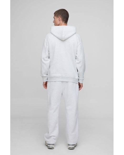 BoohooMAN Gray Basic Oversized Drop Crotch Jogger for men