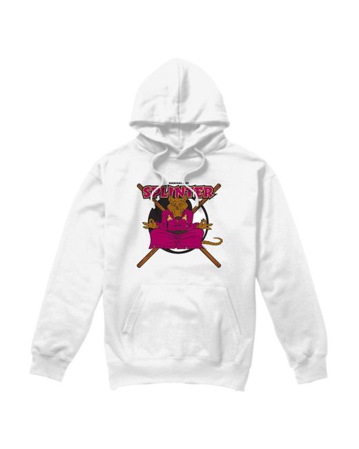 BoohooMAN Gray Teenage Mutant Ninja Turtles Tmnt Radical Rat Splinter Hoddie, White for men