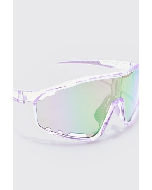 BoohooMAN Visor Sunglasses In White for men