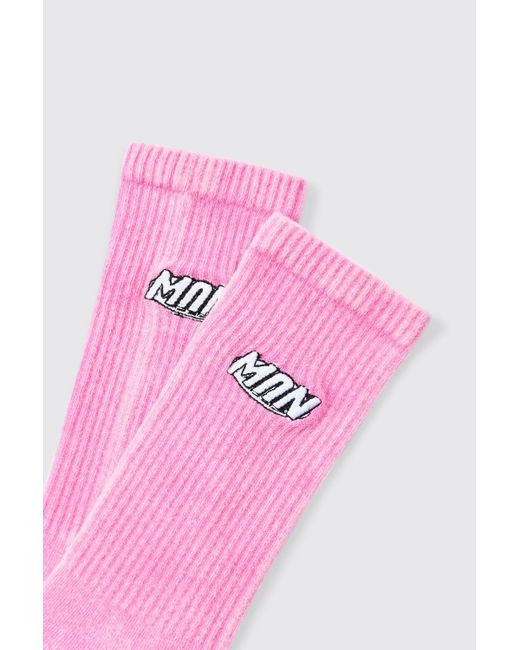 BoohooMAN Acid Wash Man Socks In Pink für Herren
