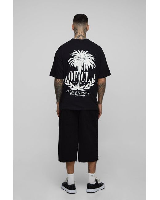 BoohooMAN Black Tall Zip Front Longline Jorts for men