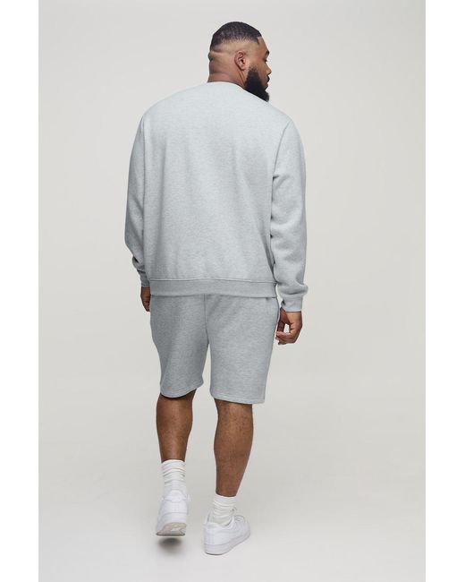 BoohooMAN White Plus Slim Fit Mid Length Basic Shorts for men