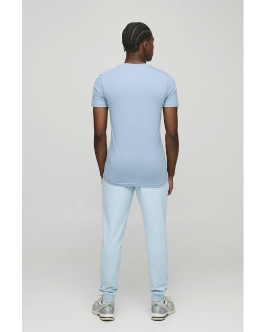 Pantalón Deportivo Regular Básico Boohoo de color Blue