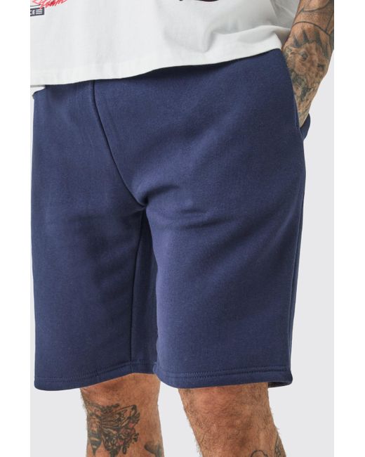 BoohooMAN Blue Tall Loose Fit Jersey Short for men