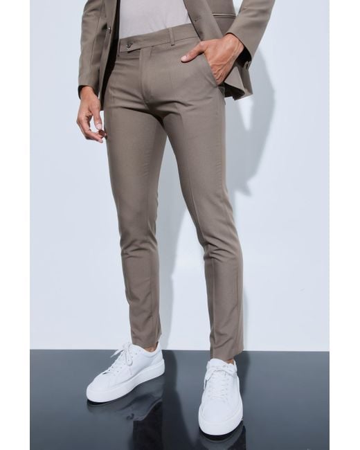 BoohooMAN Green Skinny Fit Cropped Suit Pants for men