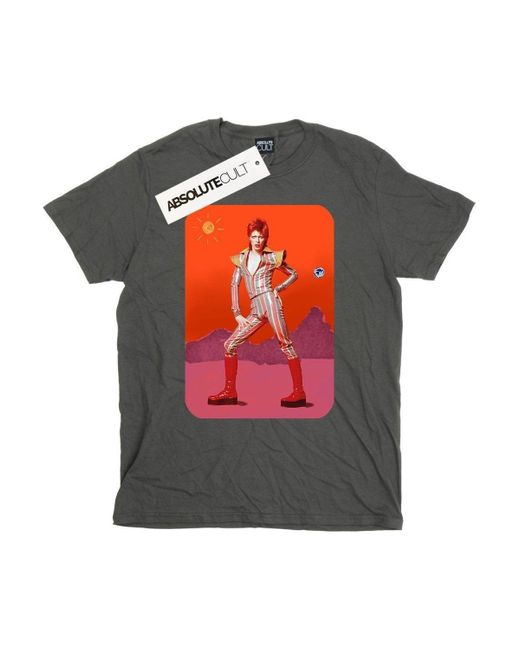 BoohooMAN Red David Bowie On Mars T-shirt for men